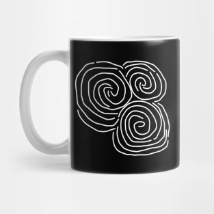 Celtic Spiral Irish White Line Drawing Mug